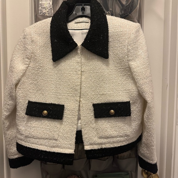 Alice & Olivia White and Black Tweed Jacket - Picture 2 of 3